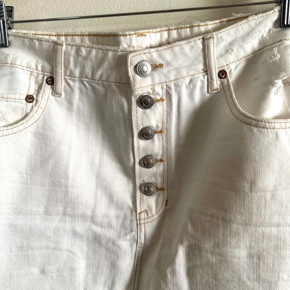 AMERICAN EAGLE OUTFITTERS White Denim Skirt SIZE 18 PLUS XXL 100% Cotton Button - Picture 4 of 7